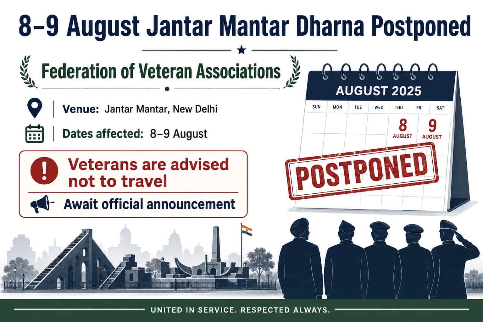 FVA Jantar Mantar Dharna Postponed: Travel advisory, 8th CPC representation और pending documents